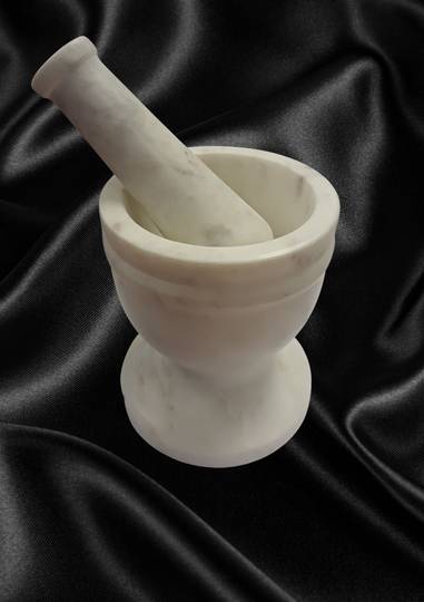 White Marble Mortar and Pestle image 0